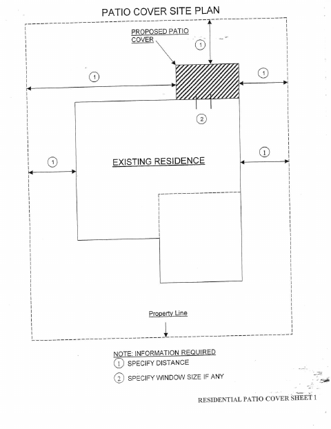 First page of the Patio Cover Worksheet
