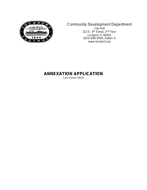 First page of the Annexation Application