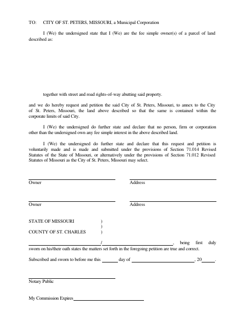 First page of the Land Annexation Petition
