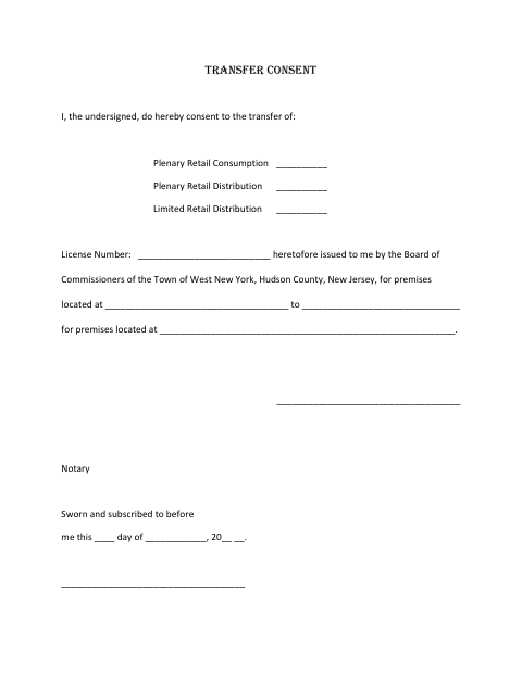 First page of the Transfer Consent