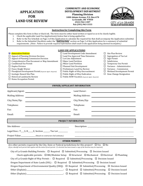 First page of the Annexation Application and Consent Agreements
