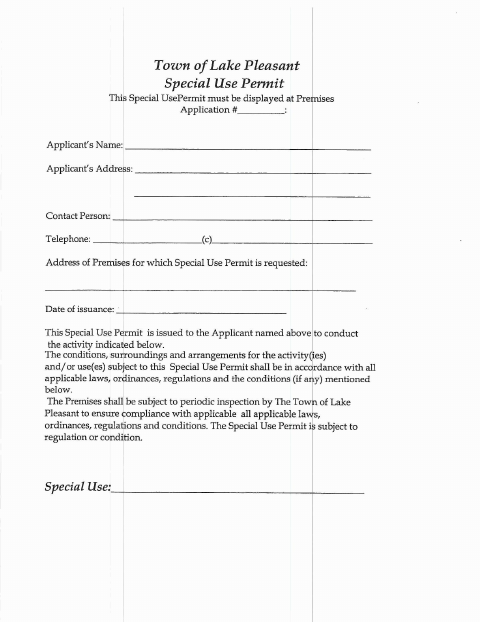 First page of the Special Use Permit
