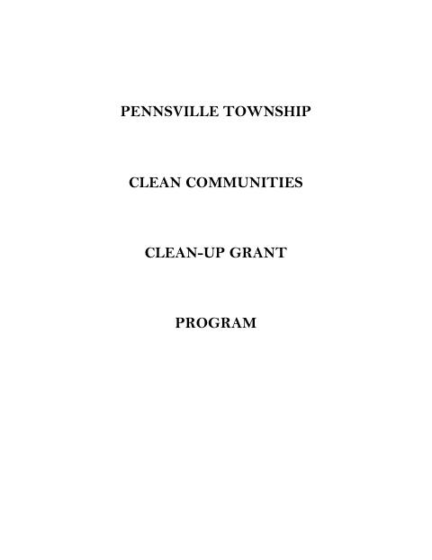 First page of the Clean Communities Clean-Up Grant Program Form A