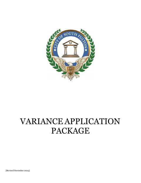 First page of the Variance Application