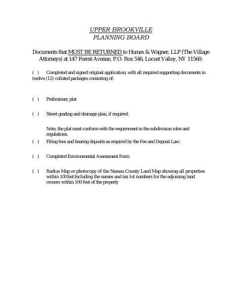 First page of the Preliminary Subdivision Approval