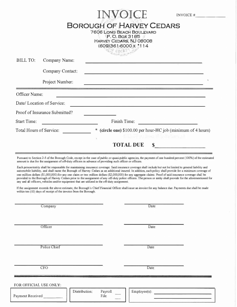 First page of the Off-Duty Police Form