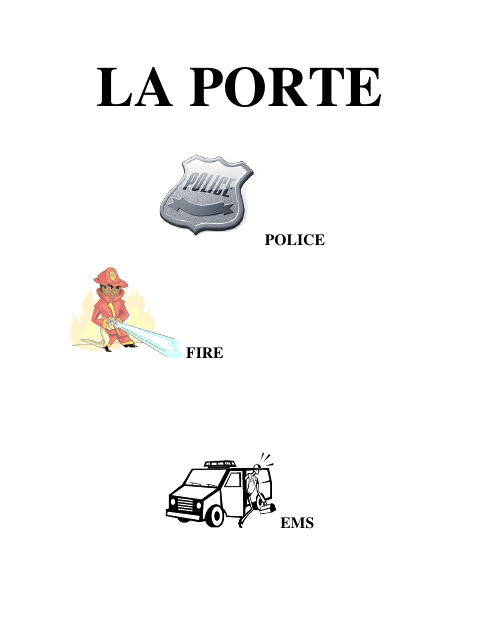 First page of the Police Fire EMS Information for First Responders
