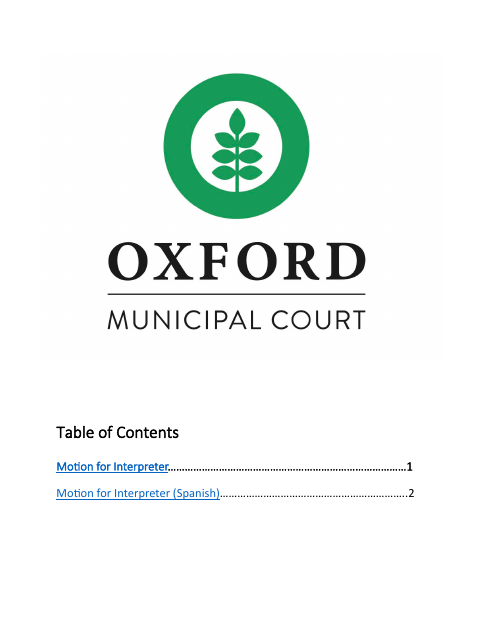 First page of the Combined Motion for Interpreter