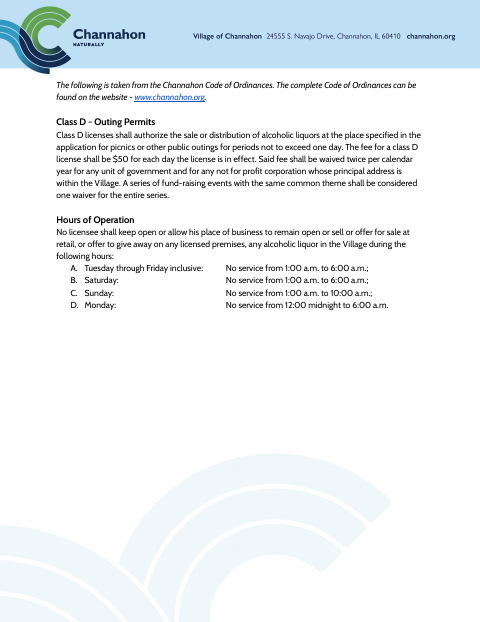 First page of the One Day Liquor License Application