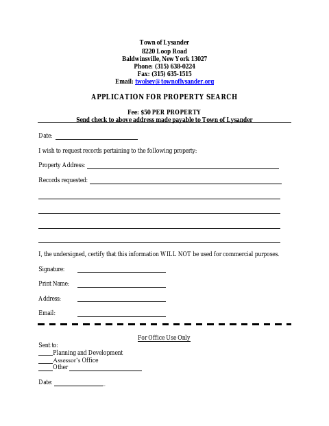 First page of the Property Search Application