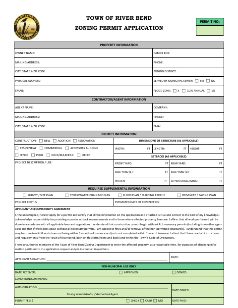 First page of the Zoning Permit Application