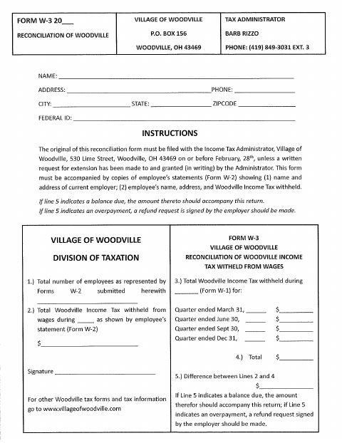 First page of the Employer Annual W-3 Reconciliation