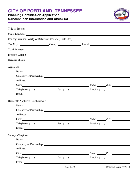 First page of the Concept Plan Application