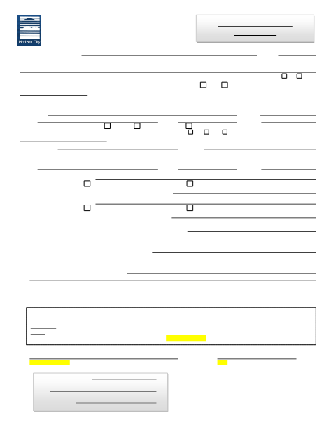 First page of the Board of Adjustment Variance Request Application