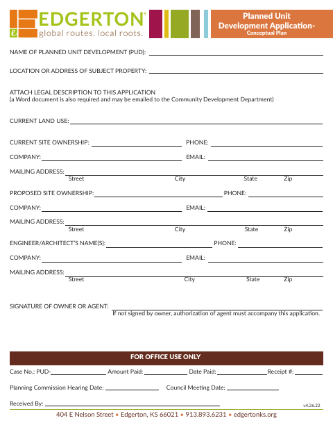 First page of the Planned Unit Development Application – Conceptual Plan