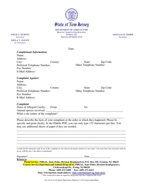 First page of the Report Animal Cruelty or Abuse