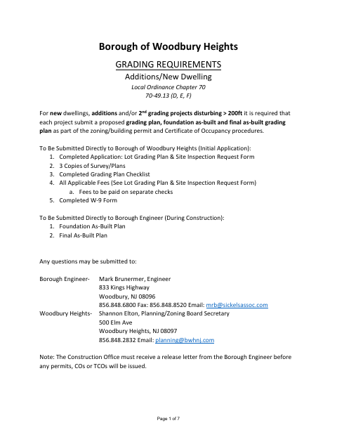 First page of the Grading Application