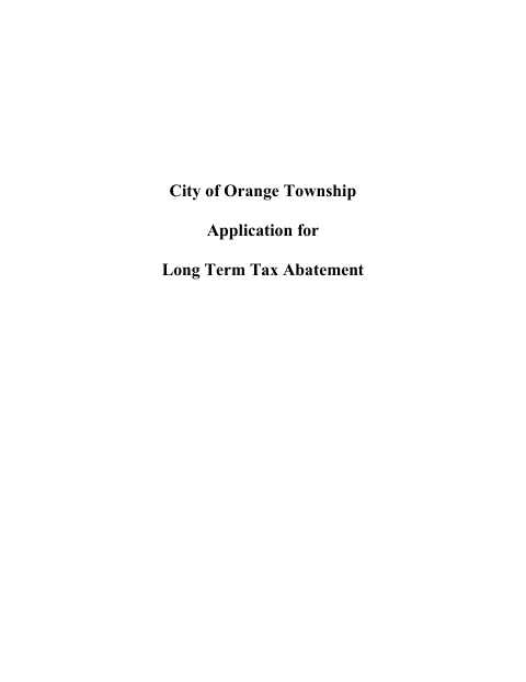 First page of the Long-Term Tax Abatement Application
