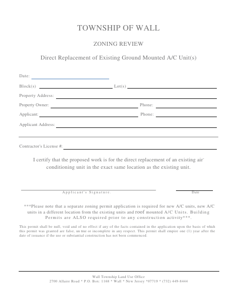 First page of the Direct Replacement of Existing Ground Mounted A/C Units