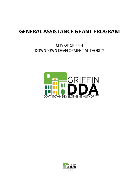 First page of the General Assistance Grant Program Application