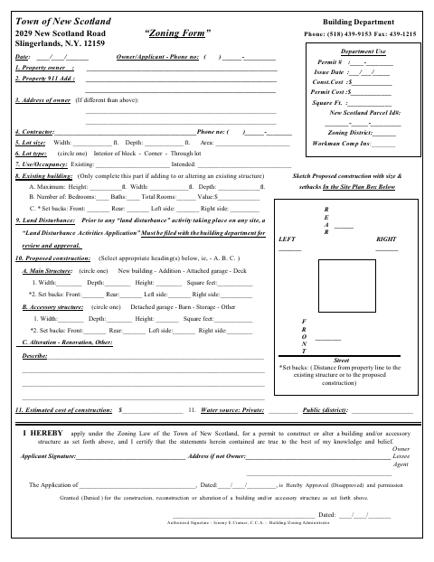 First page of the General Zoning Permit Application