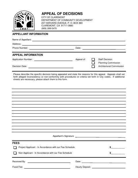 First page of the Appeal of Decisions
