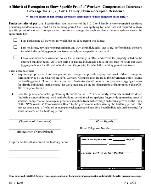 First page of the Affidavit of Exemption for Owner-Occupied Residence