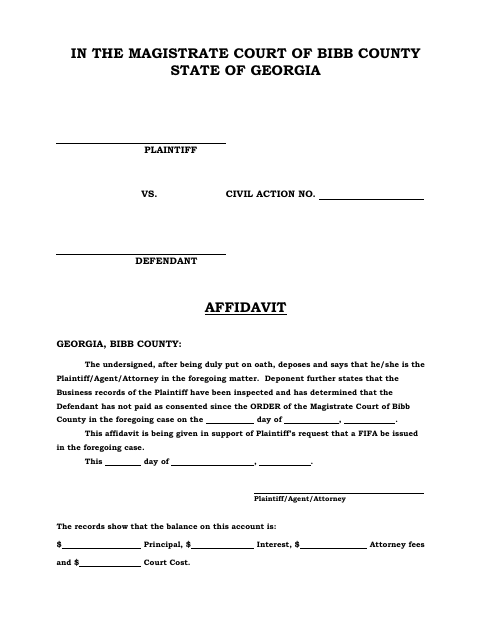 First page of the Affidavit in Support of a FIFA From a Consent Judgment