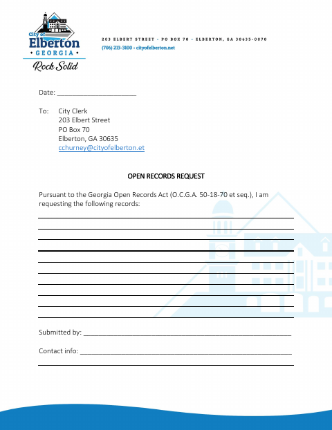 First page of the Open Records Request