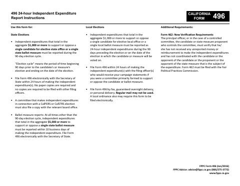 First page of the 24-Hour Independent Expenditure Report