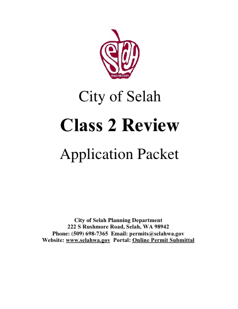 First page of the Class 2 Review Application