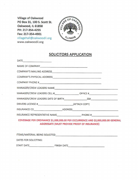 First page of the Solicitors Application