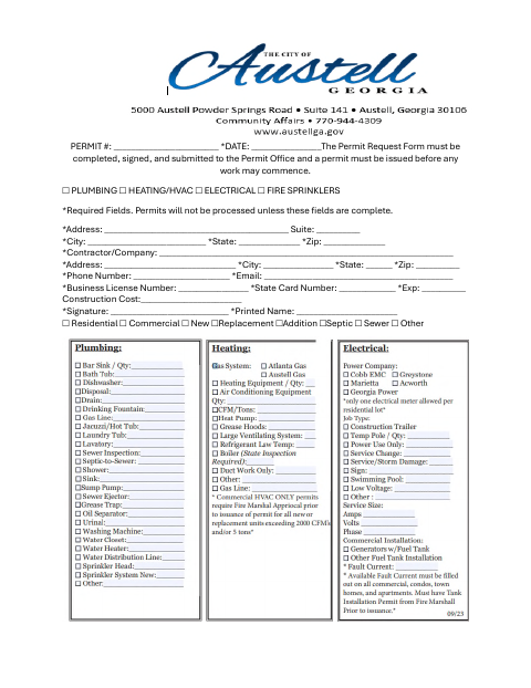 First page of the Subcontractor Application