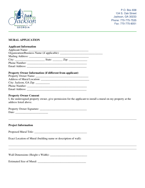 First page of the Mural Application