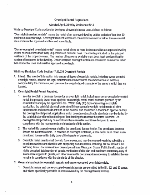 First page of the Overnight Rental Application