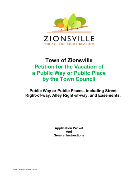 First page of the Petition for Vacation of a Public Way or Public Place