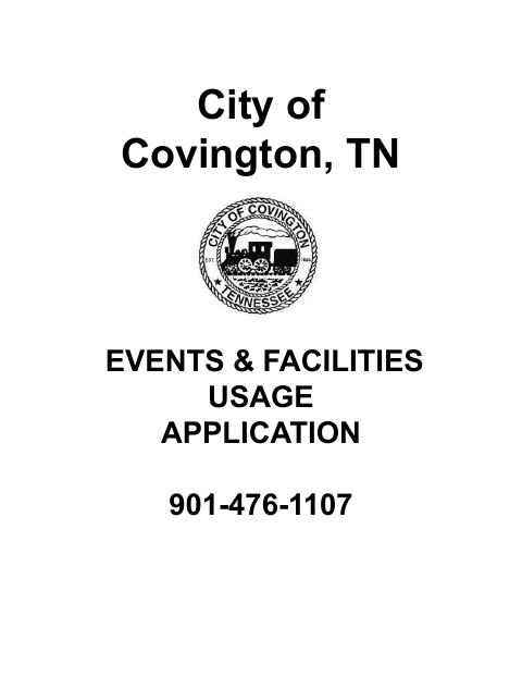 First page of the Events & Facilities Usage Application