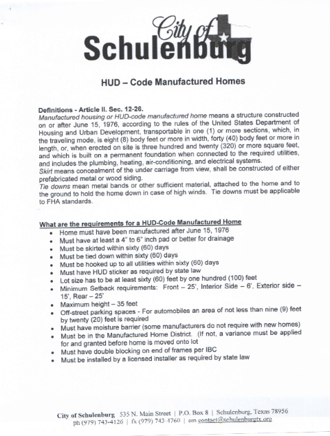 First page of the Residential Permit Application