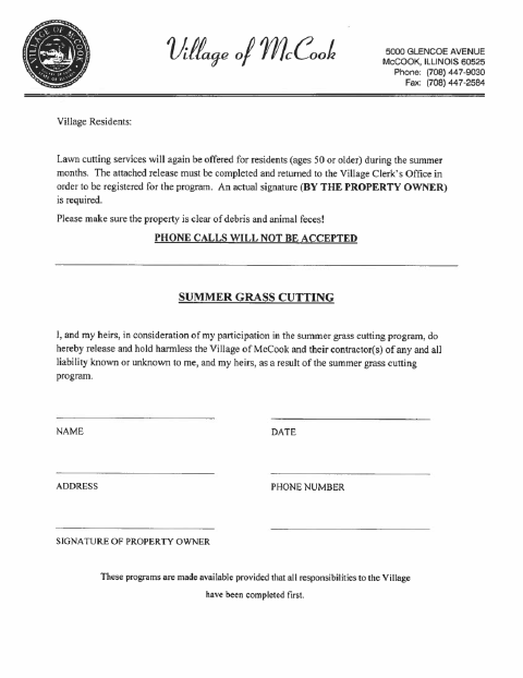 First page of the Summer Grass Cutting Release