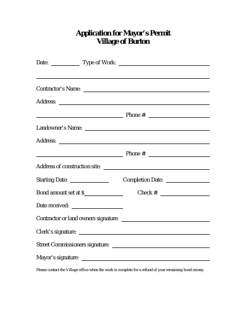 First page of the Application for Mayor’s Permit