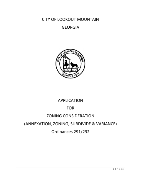 First page of the Zoning Consideration Application