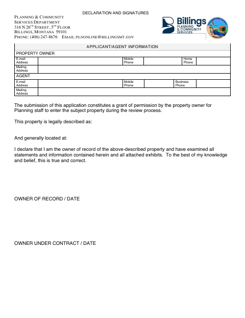 First page of the Subdivision Declaration and Signatures