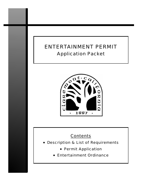 First page of the Entertainment Permit Application