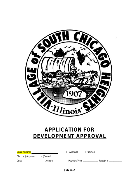 First page of the Application for Development Approval