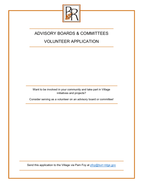 First page of the Advisory Boards & Committees Volunteer Application