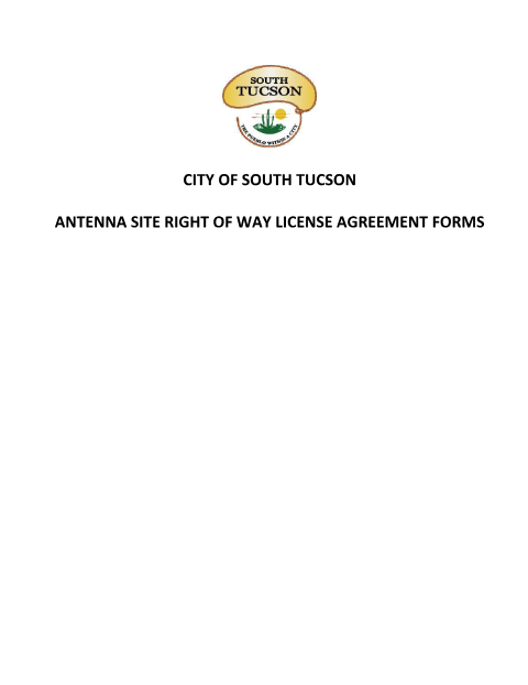 First page of the Antenna Site Right-of-Way License Agreement