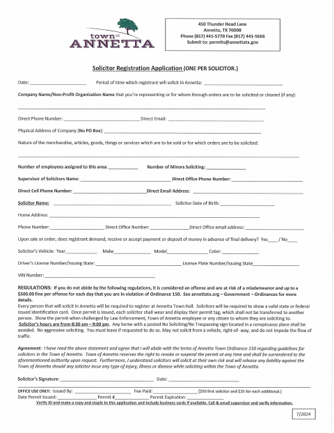 First page of the Solicitor Registration Application