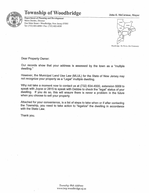 First page of the Legalize a Two-Family or Multi-Family Dwelling