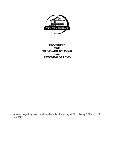 First page of the Rezoning Procedure and Application