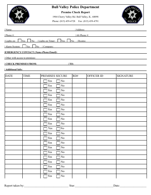 First page of the Premise Check Report
